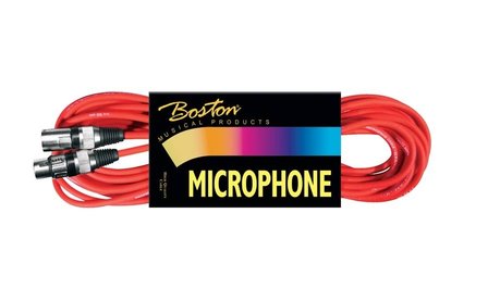 Microfoonkabel 10 meter, XLR-F - XLR-M, blauw of rood