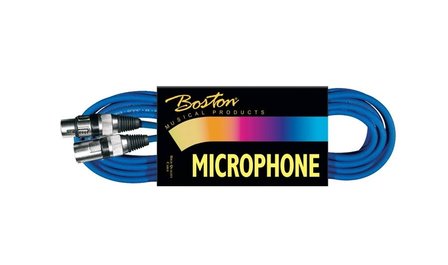Microfoonkabel 10 meter, XLR-F - XLR-M, blauw of rood