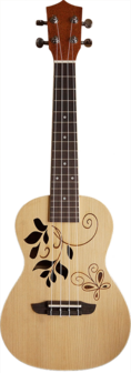 CLX Concert ukelele Leaves DeLuxe, Spruce bovenblad