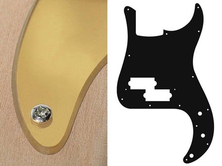 Slagplaat voor precision bass, 2 ply, mirror gold, standaard