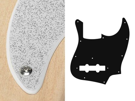 Slagplaat voor Jazz bass, 2 ply, Sparkling Silver, standaard