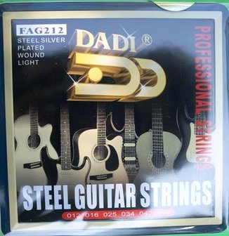 Steel guitar strings 012, FAG212, blikken verpakking 