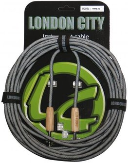 London City kabel NWS30, 9 meter, gevlochten, wit/zwart 