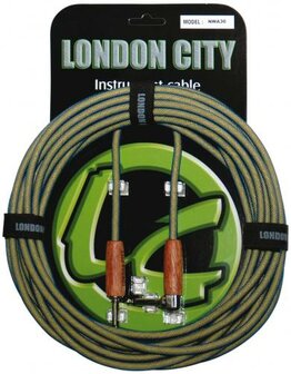 London City NWA10 kabel, 3 meter, zwart/wit gevlochten 