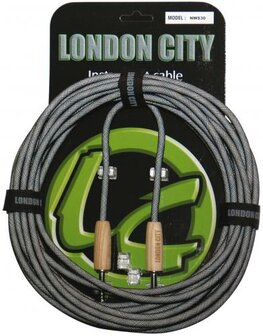 London City NWA30 kabel, 9 meter, wit/zwart gevlochten 