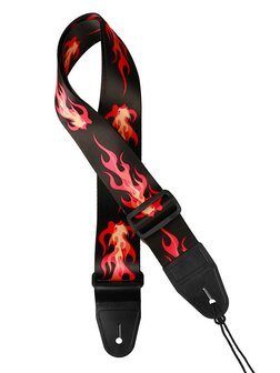 Gaucho gitaarriem Rockabilly Flame, 5 cm breed