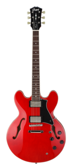 Cort Source Cherry Red ES335-model met hoes