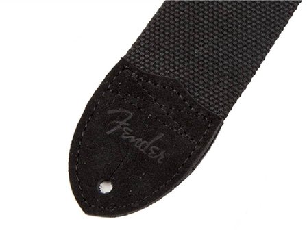 Fender 2&quot; gitaarriem Cotton/Leather, Fender logo, zwart