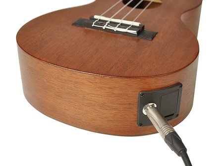 Mahalo Java MJ3 Tenor ukulele electro-akoestisch, Transparant Bruin met hoes