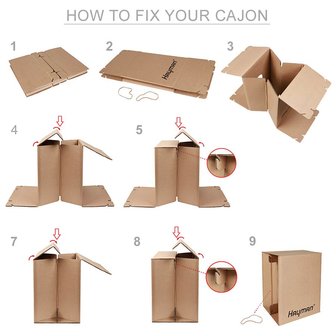 Hayman opvouwbare Cajon van karton met snare