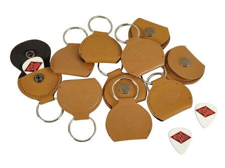 Rotosound bruine keyring plectrumhouder met 1 plectrum