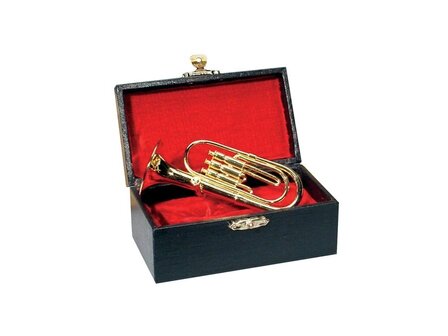 Miniatuur Tuba / Bariton, 5,2 cm, goudgelakt, in koffertje