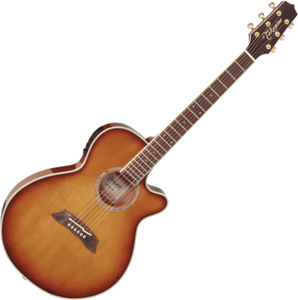 Takamine TSP138C Thinline Teaburst, electro-akoestisch met koffer