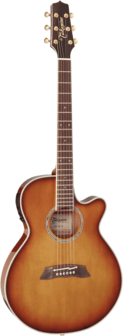 Takamine TSP138C Thinline Teaburst, electro-akoestisch met koffer