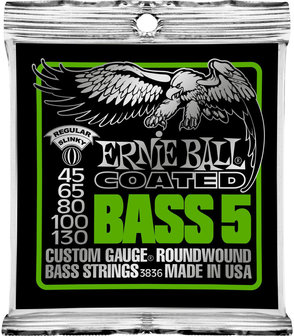Ernie Ball 3836 Coated Bass 5-String Regular Slinky. 045-130