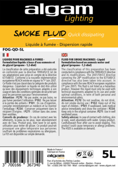 Smoke Fluid / rookvloeistof met CO2-effect snelle spreiding - 5 liter