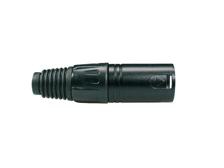 Xlr plug, male, 3-polig, zwart, zwarte kabel huls