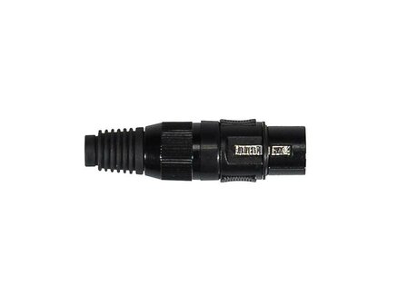 Xlr plug, female, 3-polig, zwart