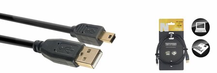 Stagg 1.5M USB CABLE/A-MINI B 2.0 NCC1,5UAUNB