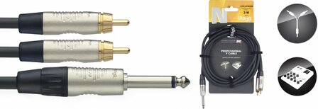 Stagg 3M Y-KABEL JCKm-2 RCAm DLX NYC3/P2CMR