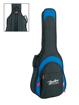 Gitaarhoes voor akoestische gitaar, 25 mm voering, zwart en blauw