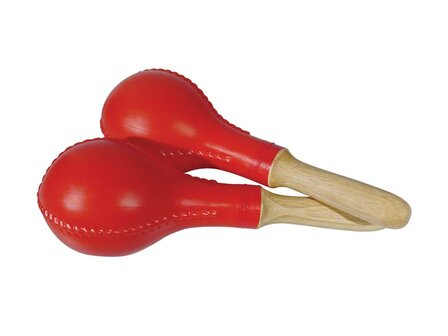 Maracas / Sambaballen, kunststof, large model 26 cm, pair, red