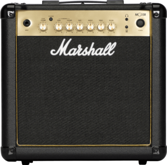Marshall MG15GR, 15W Combo gitaarversterker zwart/goud met reverb