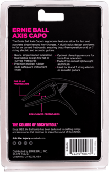 Ernie Ball Axis Capo zwart voor nylon- en staalsnarige gitaar