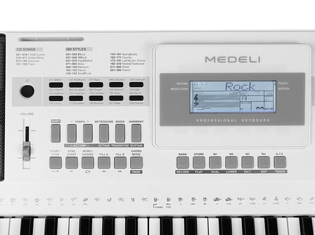 Medeli Aspire Series Keyboard A100SW Wit met 61 aanslaggevoelige toetsen, 2 x 10 watt 