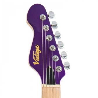 Vintage V6M24PL Reissued, Pasadena Purple, reverse headstock