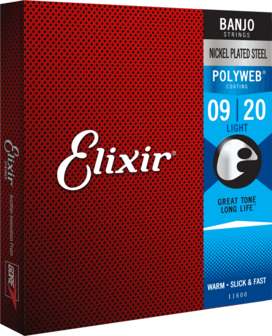 Elixir Banjosnaren 11600 Light Polyweb voor 5-snarige banjo