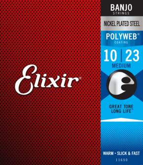 Elixir Banjosnaren 11650 Medium Polyweb voor 5-snarige banjo