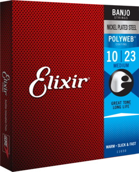 Elixir Banjosnaren 11650 Medium Polyweb voor 5-snarige banjo