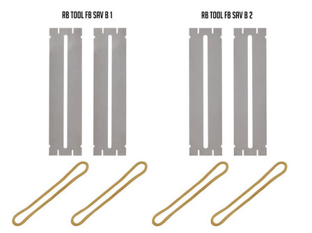 RockCare Bass Fingerboard Saver Set, for medium and jumbo frets 2 pcs of each + Sanding Block 