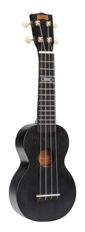 Kahiko sopraan ukelele met extra brede hals (wide neck) trans black