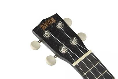 Kahiko sopraan ukelele met extra brede hals (wide neck) trans black