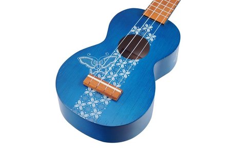 Kahiko Batik Series Soprano Ukelele - Trans Blue