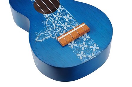 Kahiko Batik Series Soprano Ukelele - Trans Blue