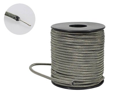 USA made shielded waxed cotton braided push back wire, 1 meter