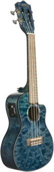 Lanikai Concert ukelele, Quilted Maple Blue Stain e/a met koffer