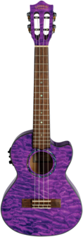 LANIKAI Tenorukelele, Quilted Maple Serie, Purple Stain, Voorversterker, Tas 