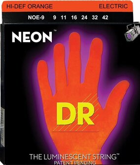 DR NOE-9 009-042 snaren voor electrische gitaar, Neon Orange