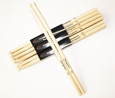 Set Drumsticks, 7B Woodtip Maple 