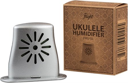 Zilverkleurige Ukulele Humidifier voor het behoud van je instrument