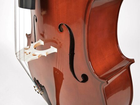 Leonardo 4/4 cello nitro, hardhout toets en stemsleutels, inclusief tas en strijkstok