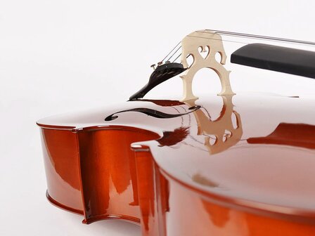 Leonardo 4/4 cello nitro, hardhout toets en stemsleutels, inclusief tas en strijkstok