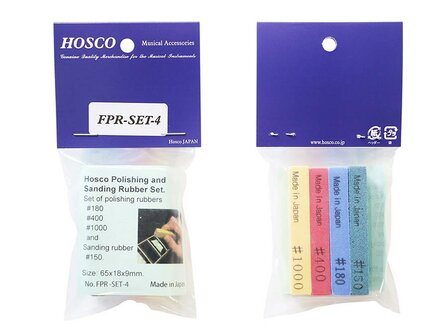Hosco fret polishing rubbers 4/set, 150-180- 400-1000 grit