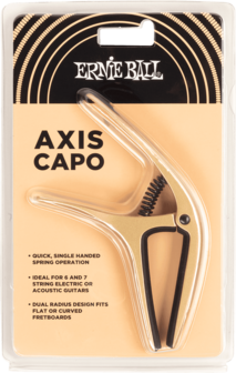 Ernie Ball Axis Capo, Gold Satin voor nylon- en staalsnarige gitaar