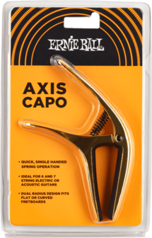 Ernie Ball Axis Capo, verguld voor nylon- en staalsnarige gitaar
