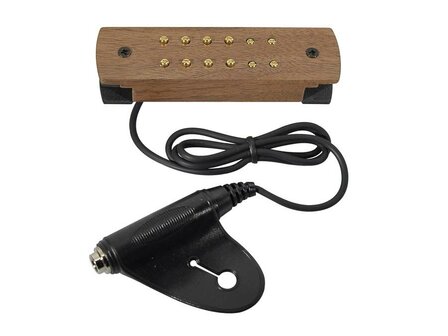 Walnut Soundhole pickup, humbucker with 60cm cable + jack socket